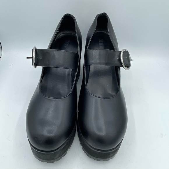 Current Mood Dolls Kill Womens Size 11 Mary Jane Platform Shoes Black Buckle - Picture 7 of 7